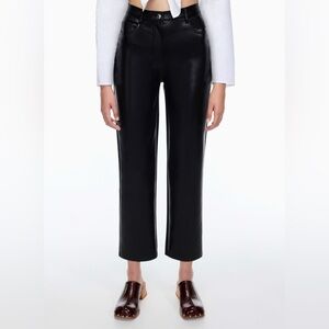 Wilfred 4 Black Faux Leather Melina Cropped Pants